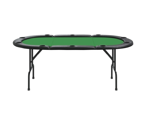 Mesa de póquer plegable para 10 jugadores verde 207x106x76 cm