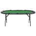 Mesa de póquer plegable para 10 jugadores verde 207x106x76 cm