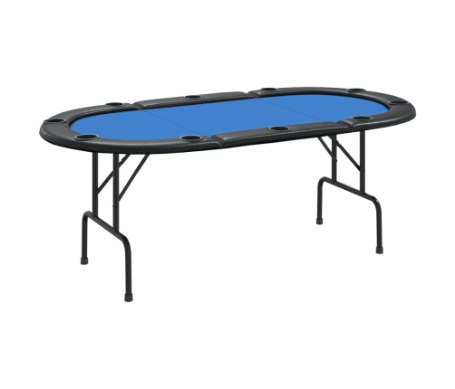 Mesa de póquer plegable para 10 jugadores azul 207x106x76 cm