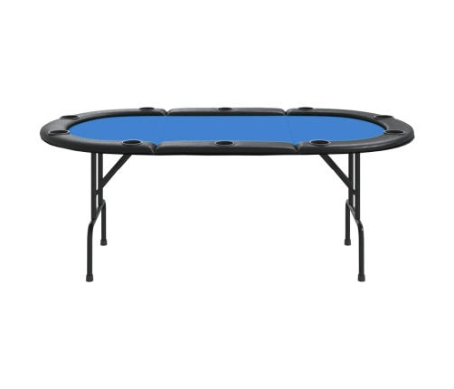 Mesa de póquer plegable para 10 jugadores azul 207x106x76 cm