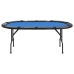 Mesa de póquer plegable para 10 jugadores azul 207x106x76 cm