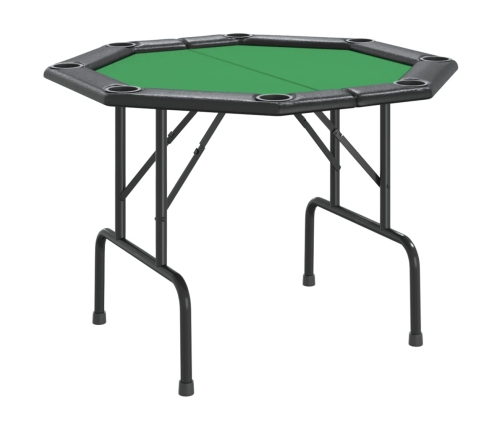 Mesa de póquer plegable para 8 jugadores verde 108x108x75 cm