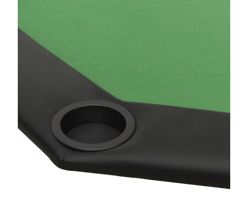 Mesa de póquer plegable para 8 jugadores verde 108x108x75 cm