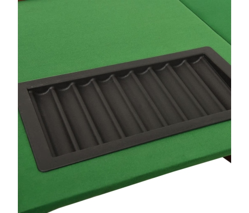 Mesa de póquer 10 jugadores bandeja fichas verde 160x80x75 cm