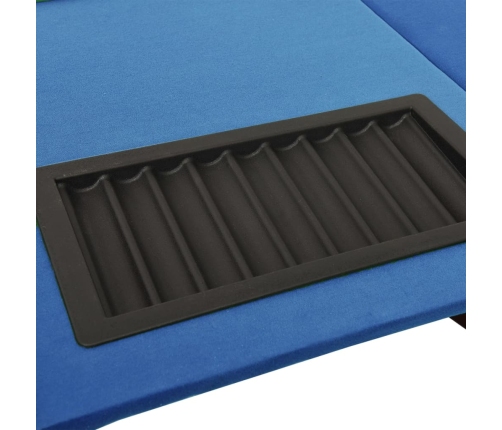 Mesa de póquer 10 jugadores bandeja fichas azul 160x80x75 cm