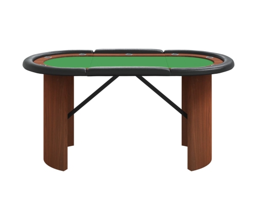 Mesa de póquer para 10 jugadores verde 160x80x75 cm