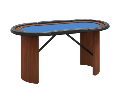 Mesa de póquer para 10 jugadores azul 160x80x75 cm