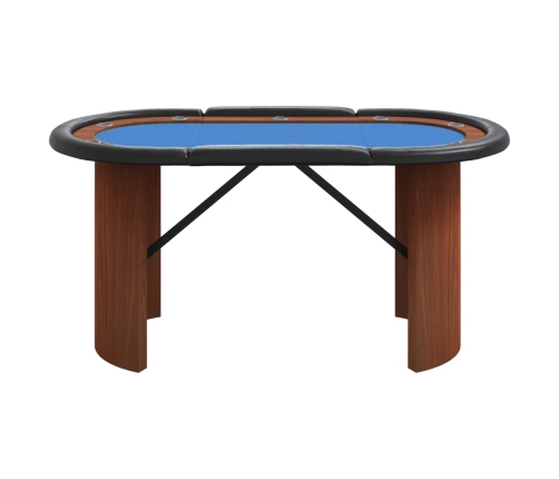 Mesa de póquer para 10 jugadores azul 160x80x75 cm