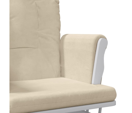 Sillón de lactancia con taburete tela blanco crema