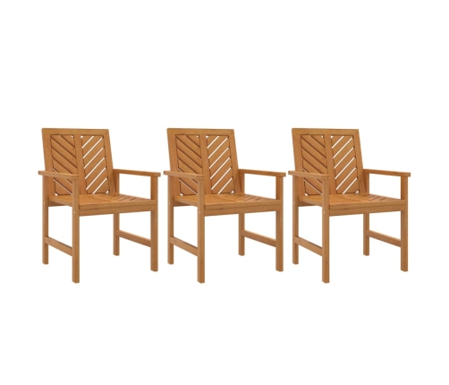 Sillas de comedor para jardín 3 uds madera maciza acacia