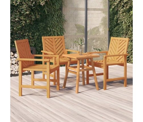 Sillas de comedor para jardín 3 uds madera maciza acacia