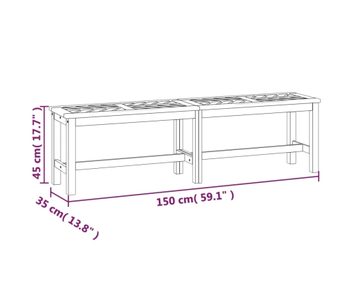 vidaXL Banco de jardín madera maciza de acacia 150 cm