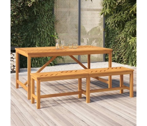 Mesa de comedor de jardín madera maciza de acacia 150x90x74 cm