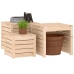 Set de cajas de jardín 3 piezas madera maciza de pino