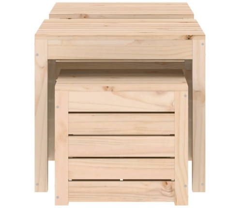 Set de cajas de jardín 3 piezas madera maciza de pino