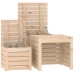 Set de cajas de jardín 3 piezas madera maciza de pino