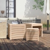 Set de cajas de jardín 3 piezas madera maciza de pino