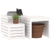 Set de cajas de jardín 3 piezas madera maciza de pino blanco