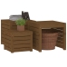 Set cajas de jardín 3 pzas madera maciza pino gris marrón miel