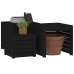 Set de cajas de jardín 3 piezas madera maciza de pino negro