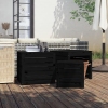 vidaXL Set de cajas de jardín 3 piezas madera maciza de pino negro