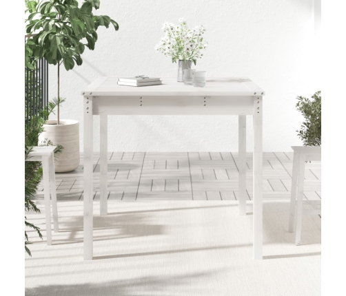 vidaXL Mesa de jardín madera maciza de pino blanco 82,5x82,5x76 cm