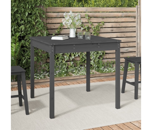 Mesa de jardín madera maciza pino gris 82,5x82,5x76 cm