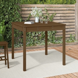 Mesa de jardín madera maciza pino marrón miel 82,5x82,5x76 cm