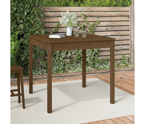 Mesa de jardín madera maciza pino marrón miel 82,5x82,5x76 cm