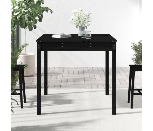 Mesa de jardín madera maciza pino negro 82,5x82,5x76 cm