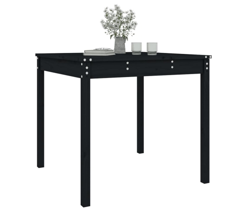 Mesa de jardín madera maciza pino negro 82,5x82,5x76 cm