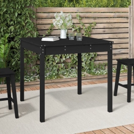 Mesa de jardín madera maciza pino negro 82,5x82,5x76 cm