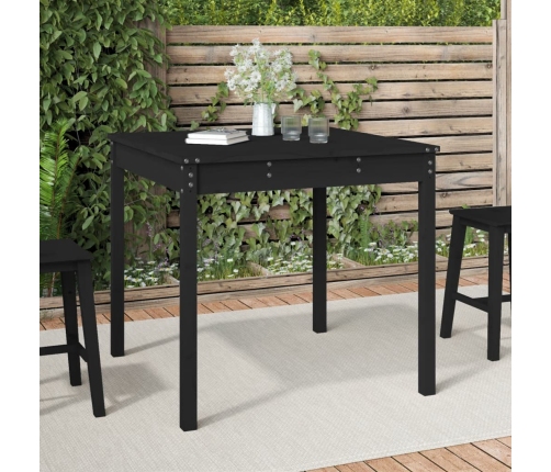 Mesa de jardín madera maciza pino negro 82,5x82,5x76 cm