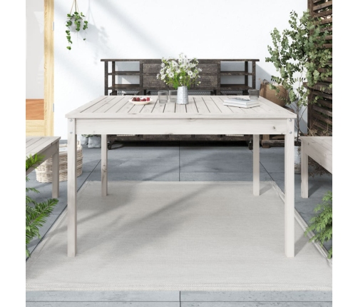 Mesa de jardín madera maciza pino blanco 121x82,5x76 cm