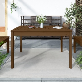 Mesa de jardín madera maciza pino marrón miel 121x82,5x76 cm