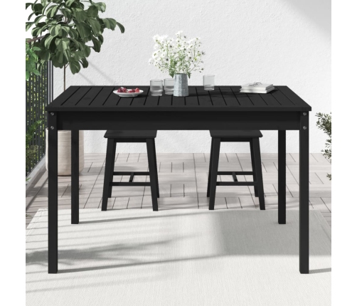 Mesa de jardín madera maciza pino negro 121x82,5x76 cm