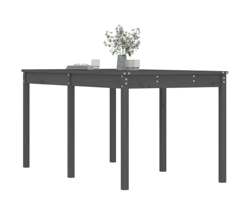 Mesa de jardín madera maciza pino gris 159,5x82,5x76 cm