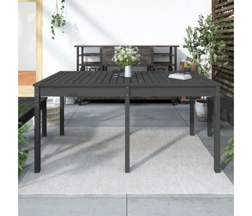 Mesa de jardín madera maciza pino gris 159,5x82,5x76 cm