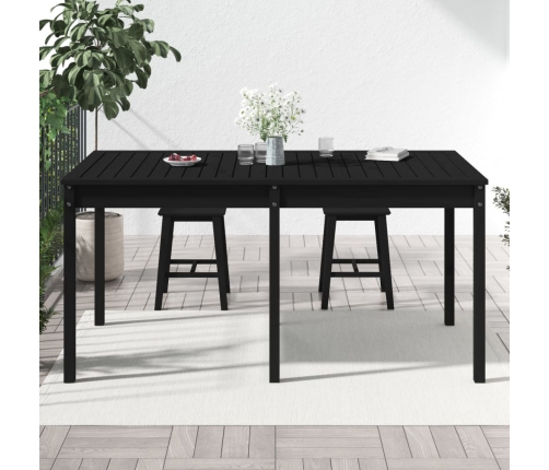 vidaXL Mesa de jardín madera maciza pino negro 159,5x82,5x76 cm