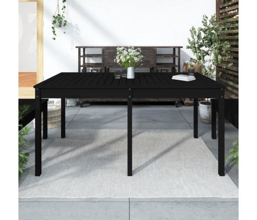 vidaXL Mesa de jardín madera maciza pino negro 159,5x82,5x76 cm