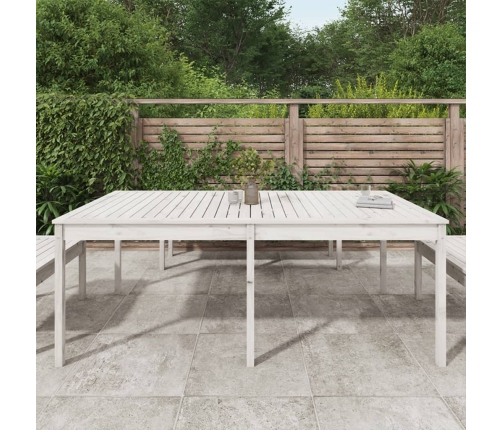 Mesa de jardín madera maciza de pino blanco 203,5x100x76 cm