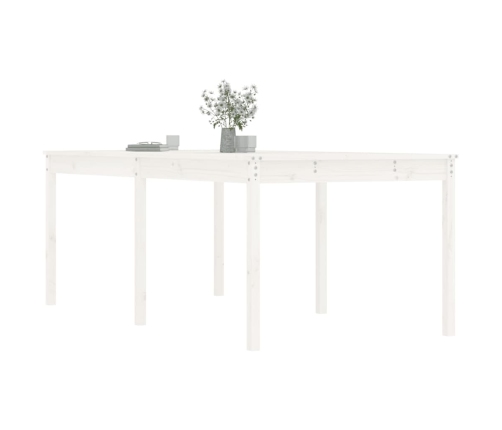 Mesa de jardín madera maciza de pino blanco 203,5x100x76 cm