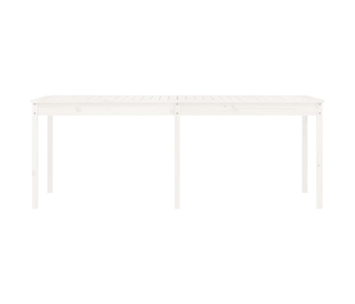 Mesa de jardín madera maciza de pino blanco 203,5x100x76 cm