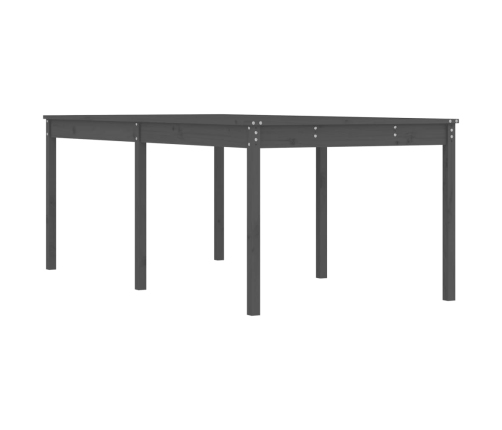 Mesa de jardín madera maciza de pino gris 203,5x100x76 cm