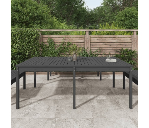 Mesa de jardín madera maciza de pino gris 203,5x100x76 cm