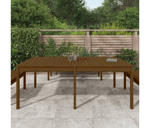 Mesa de jardín madera maciza pino marrón miel 203,5x100x76 cm