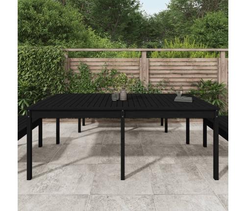 Mesa de jardín madera maciza de pino negro 203,5x100x76 cm