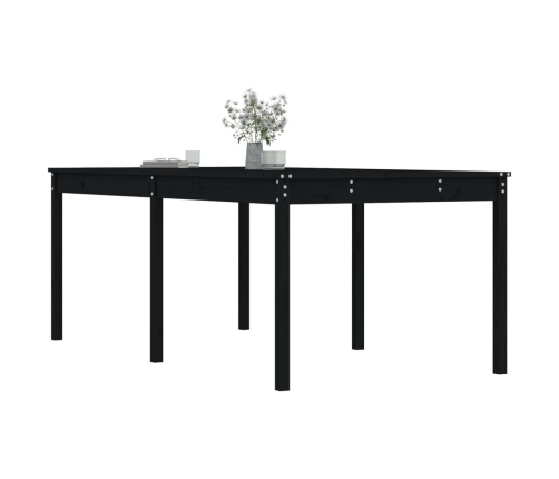 Mesa de jardín madera maciza de pino negro 203,5x100x76 cm