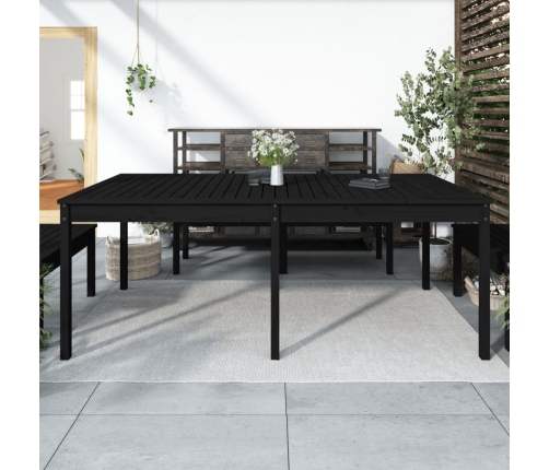 Mesa de jardín madera maciza de pino negro 203,5x100x76 cm