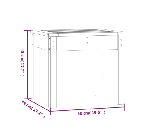 vidaXL Banco de jardín madera maciza pino negro 50x44x45 cm